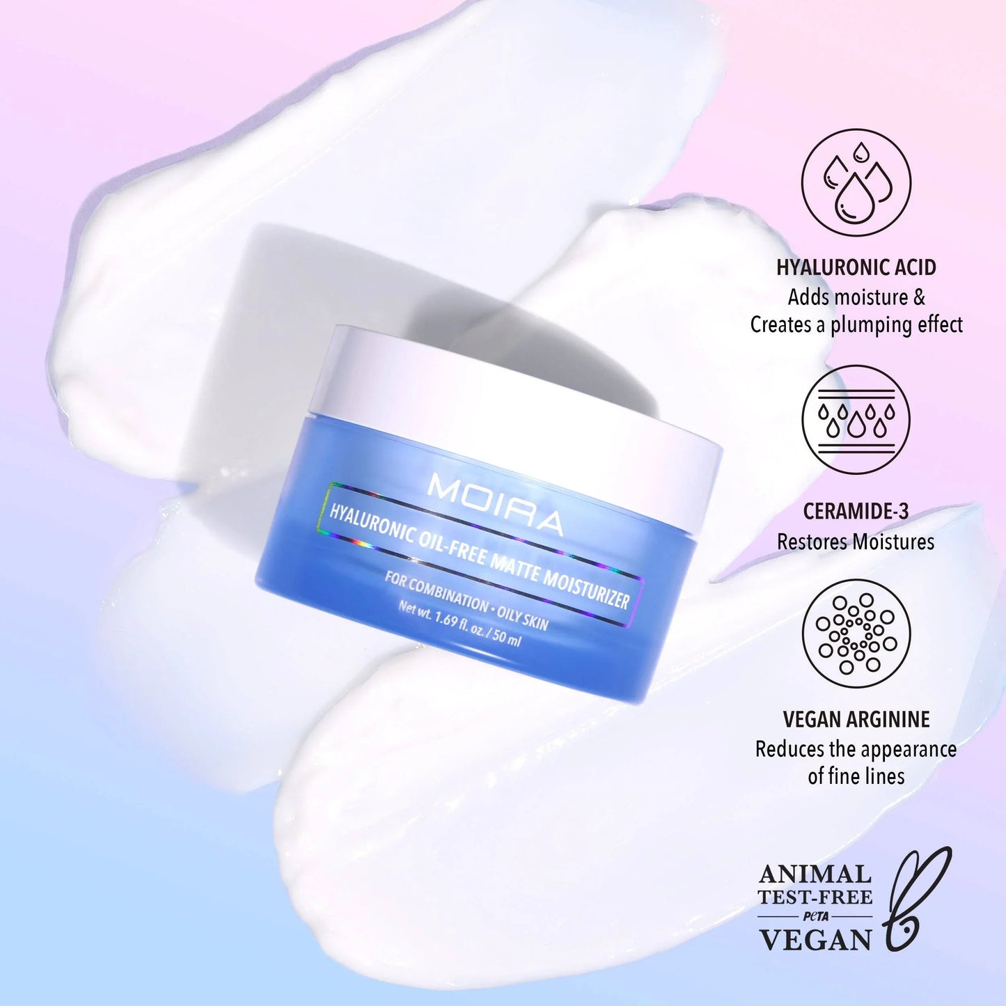 Crème MOIRA visage - hydratante sans huile - hyaluronique