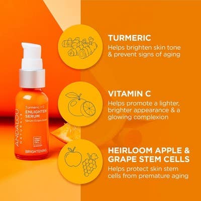 Andalou Naturals Sérum Illuminateur au Curcuma et à la Vitamine C