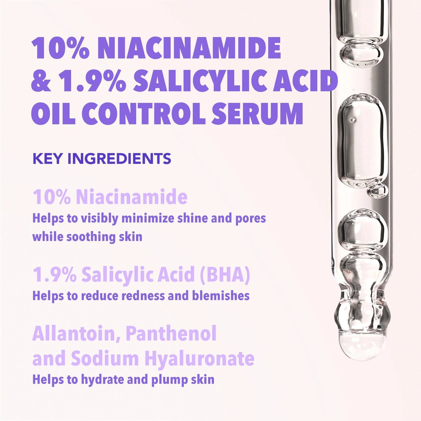 Sérum MOIRA - Huile à 10 % de niacinamide et 1,9 % d'acide salicylique