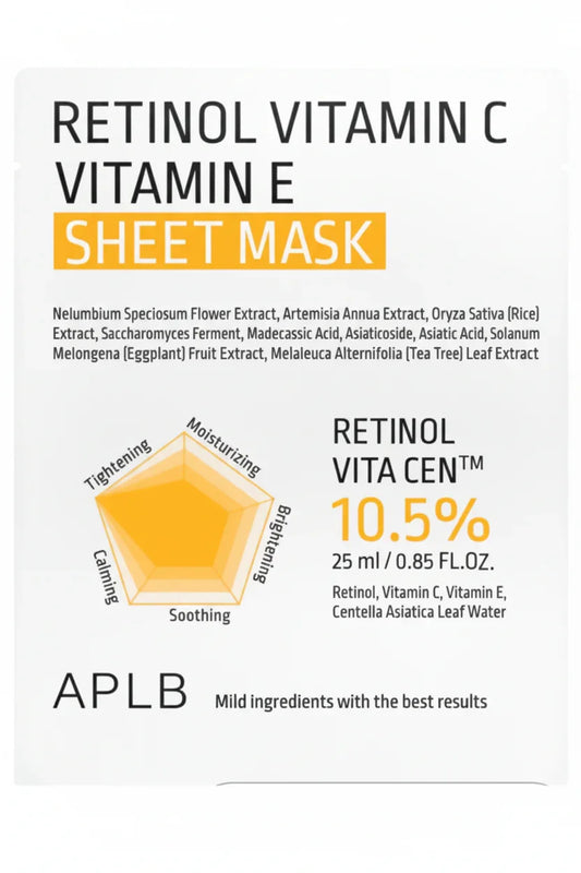 APLB - Masque en Tissu Retinol Vitamin C Vitamin E